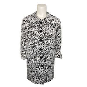 AVENUE Black White 3/4 Sleeve Stretch‎ Knit Jacket size 14/16